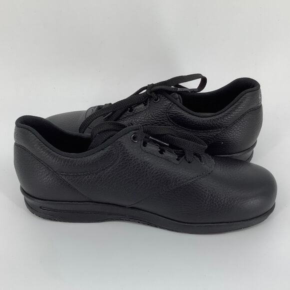 SAS Size 7WW Black Liberty Non Slip Lace Up Shoes Waterguard Leather P19-7 - Picture 4 of 11